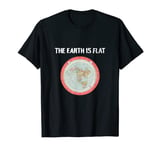 The Earth is Flat - with image of Gleason Map T-Shirt