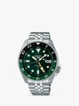 Seiko SSK035K1 Men's 5 Sports SKX GMT Date Automatic Bracelet Strap Watch, Green/Silver