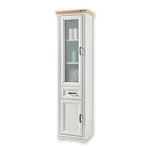 Stella Trading JASMIIN Armoire haute de salle de bains en pin clair, aspect chêne d'Artisan - style campagnard avec beaucoup d'espace de rangement - 48 x 190 x 43 cm (L/H/P)