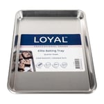 LOYAL Elite Plaque de Cuisson Quart 33x24cm, Plaque à Pâtisserie en Aluminium, Plateau de Cuisson Professionnel pour les Biscuits, les Pâtisseries - 33x24cm