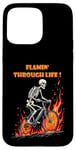 iPhone 15 Pro Max Funny skeleton bike ride Going through hell Biker skeleton Case