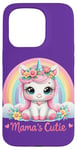 iPhone 15 Pro White Unicorn Pink Mane Pastel Rainbow Floral Cloud Case