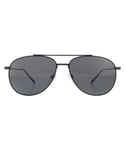 Salvatore Ferragamo Unisex Sunglasses SF201S 002 Matte Black Grey Metal - One Size