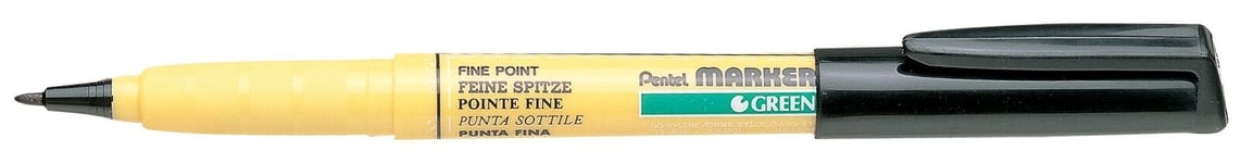 Pentel Fabric Marker, fine Point 0.2mm, Black Ink, 1 Pack of 12 Markers