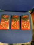 JVC High Performance SX 180 3 Hrs VHS Tapes X 3 (60A)