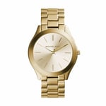 Michael Kors Montre Quartz Femme 42.00mm avec Cadran Champagne analogique et Bracelet en Bracelet en Acier Or MK3179