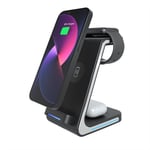 3 in 1 Wireless Fast Charging stand for iPhone, Apple Watch and Airpod - E1000