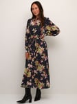 KAFFE Pollie Shirt Maxi Dress, Stencil Flower Print