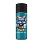 Hammerite Satin Black Metal Paint Direct to Rust Smooth Aerosol 400ML Glossy