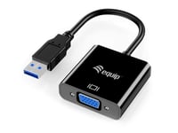 Equip 133384 Adaptor USB 3.0 to VGA Adapter 1920 x 1080/60 Hz Black