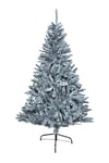 SHATCHI Bushy Imperial Sapin de Noël Artificiel de Luxe avec Branches à charnières et Support en métal, PVC, Vert givré, 150 cm