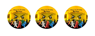 24 Ninjago Lloyd Gold Ninja Personalised Cupcake Toppers  Edible Wafer Paper 4cm