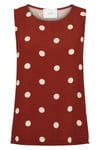 Caia top - Barn red polka dot