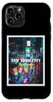 Coque pour iPhone 11 Pro Cool New York City Times Square Skyline Illustration Graphic