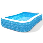 Paddling Pools for kids, Paddling Pool Large 300*183*56cm (118"*72"*22"), Inflatable Swimming Pool for Adults Toddlers Children Garden Outdoor Backyard-Blue