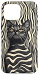 Coque pour iPhone 16 Pro Max Chat noir mignon smoking esthétique