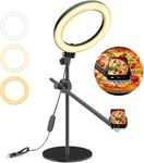 LUXSURE Ring Light with Stand and Phone Holder, Overhead Phone Camera Mount wit