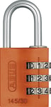 ABUS Cadenas à combinaison 145/30 Orange - Cadenas pour valises, casiers et bien d'autres choses encore. - Cadenas en aluminium - code numérique réglable individuellement - niveau de sécurité 3 ABUS