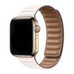 FRIENDLY LICENSE - Bracelet compatible avec Apple Watch 38-40-41 mm - Design à maillons - Fabriqué en cuir synthétique - Couleur blanche - Fermeture magnétique - Bracelet Apple Watch