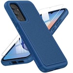 FNTCASE for Samsung A34 5G Case: Dual Layer Shockproof Drop Protection Galaxy A34 Phone Case - 360 Military Grade Protective Mobile Cover Rugged Matte Heavy Duty Slim TPU Aesthetic Cases Blue