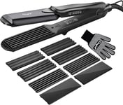 Hair  Crimper ,    Professional  Crimping  Iron  and  Straighter  with  Heat  Re