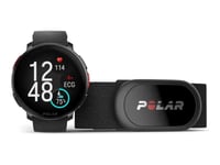 Polar Vantage V3 - Aluminum - sportklocka med band - silikon - display 1.39" - 32 GB - Bluetooth - 57 g  - nattsvart - med Polar H10 heart rate senso