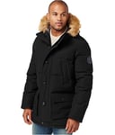 Tommy Hilfiger mens155AP468Arctic Cloth Full Length Quilted Snorkel Jacket Long Sleeve Down Alternative Outerwear Coat - Black - Medium