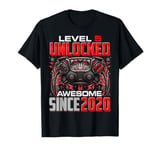 Level 5 Unlocked Awesome Since 2020 5th Birthday Gaming T-Shirt