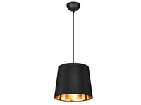 meineWunschleuchte LAUREA avec abat-jour en tissu Ø30cm en noir et or intérieur - ambiance lumineuse unique en noble DESIGN, lampe pendante