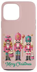 iPhone 13 Pro Max Preppy Pink Nut cracker Merry Christmas Cute Xmas Nutcracker Case