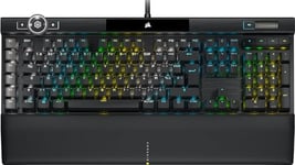 Corsair K100 RGB Clavier Gaming (Switchs Optiques-Mécaniques OPX: Ultrarapides et Linéaire, Touches à Double Injection PBT, Intégration Elgato Stream Deck) AZERTY, Noir