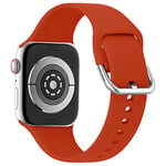 lopolike Compatible avec Apple Watch Band 42/44/45 mm pour homme et femme Bracelet de rechange en silicone respirant Accessoires pour iWatch Ultra SE Série 8/7/6/5/4/3/2/1, Rouge, rouge, 38/40/41mm