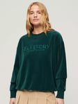 Superdry Velour Graphic Boxy Crew Sweatshirt