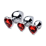 Booty Sparks Kit de 3 plugs anal métal bijou Red Heart Gem