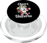 Cheers Unicorn Cute Sparkle Cheerleading Women Girl PopSockets PopGrip for MagSafe