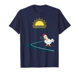 Funny Chicken Fun Farm Road Crossing T-Shirt