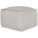 Pouf Carré Moderne Rembourrage Billes EPS en Velours Beige Clair Dareyn