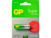 Gp Batteries Super Alkaline Aa 1.5V 6Pce