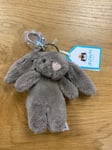 Jellycat Bashful Bunny Bag Charm Key Ring  - Truffle
