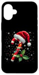 Coque pour iPhone 16 Plus Chapeau de Père Noël en sucre d'orge de Noël pour garçons et filles