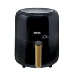 JOCCA - Friteuse à air chaud 3,8L Ligne Nature Noir | Friteuse sans huile | Friteuse à air 3,8 litres | Minuterie| Température réglable | Cuisine saine | 1450W| Écran tactile LED | Économie d'énergie