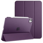 MoKo Coque pour iPad Pro 11 Pouces M4 2024 (5e Gén),Étui Ultra-mince avec Coque Arrière en PC Dur Translucide pour iPad Pro 11'' 2024 Modèle (A2836/A2837/A3006),Supporte Apple Pencil Pro,Violet Sombre