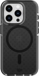 Tech21 Evo Check Coque de Protection pour iPhone 15 Pro - Compatible avec MagSafe - Coque de téléphone Simple - TPU et matériau biodégradable - Noir - Scientifiquement prouvée Protection Contre Les