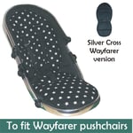 Jillyraff Padded  Seat Liner to fit Silver Cross Wayfarer - Black Star Design