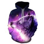 BZNOO Kids Teen Girl Boy Hoodies, Kids Hoodie 3D Printed Animal Wolf Pullover Sweatshirts Long Sleeve Hooded Jumpers 4-16 Years-120