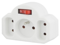 Emos 1905130000, Typ C (Europlug), Typ C (Europlug), 250 V, 10 A, Vit, Hane/Hona