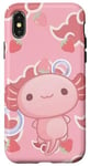 iPhone X/XS Cute Kawaii Axolotl Cat Aesthetic Pink Cloud Case