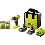 Ryobi ONE+ HP RDD18C-2C20SA32HP Bor/skrutrekker M/2 Batterier Og Bits