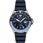 Emporio Armani Diver Mens Blue Watch AR11592 Silicone - One Size