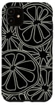 Coque pour iPhone 11 Silhouette noire et blanche motif agrumes